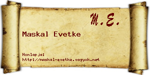 Maskal Evetke névjegykártya